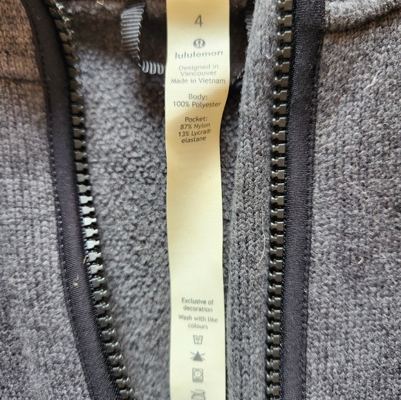 Lululemon Fleece & Thank You Pullover in Heathered Black Sz. 4 Rip Tag Attached - Picture 3 of 5
